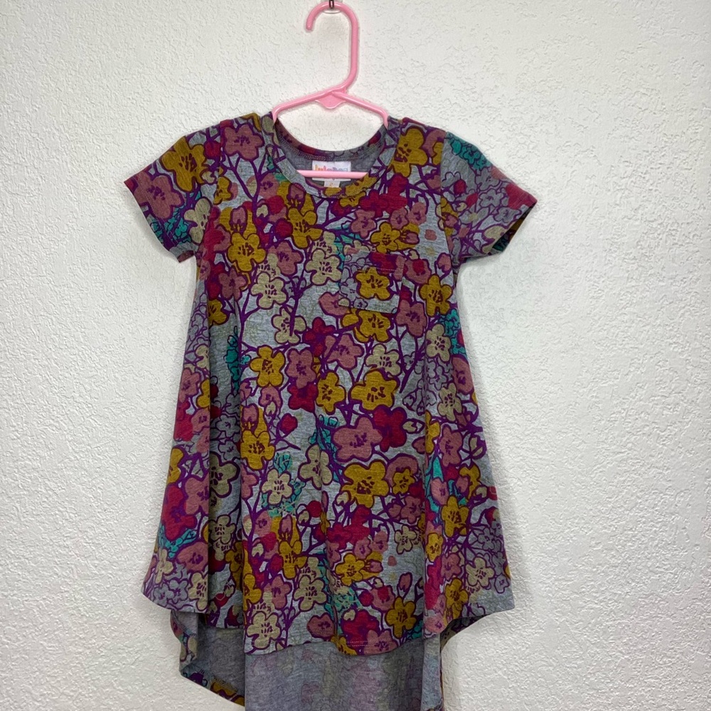 LuLaRoe Gray and Purple Short Sleeve Tee